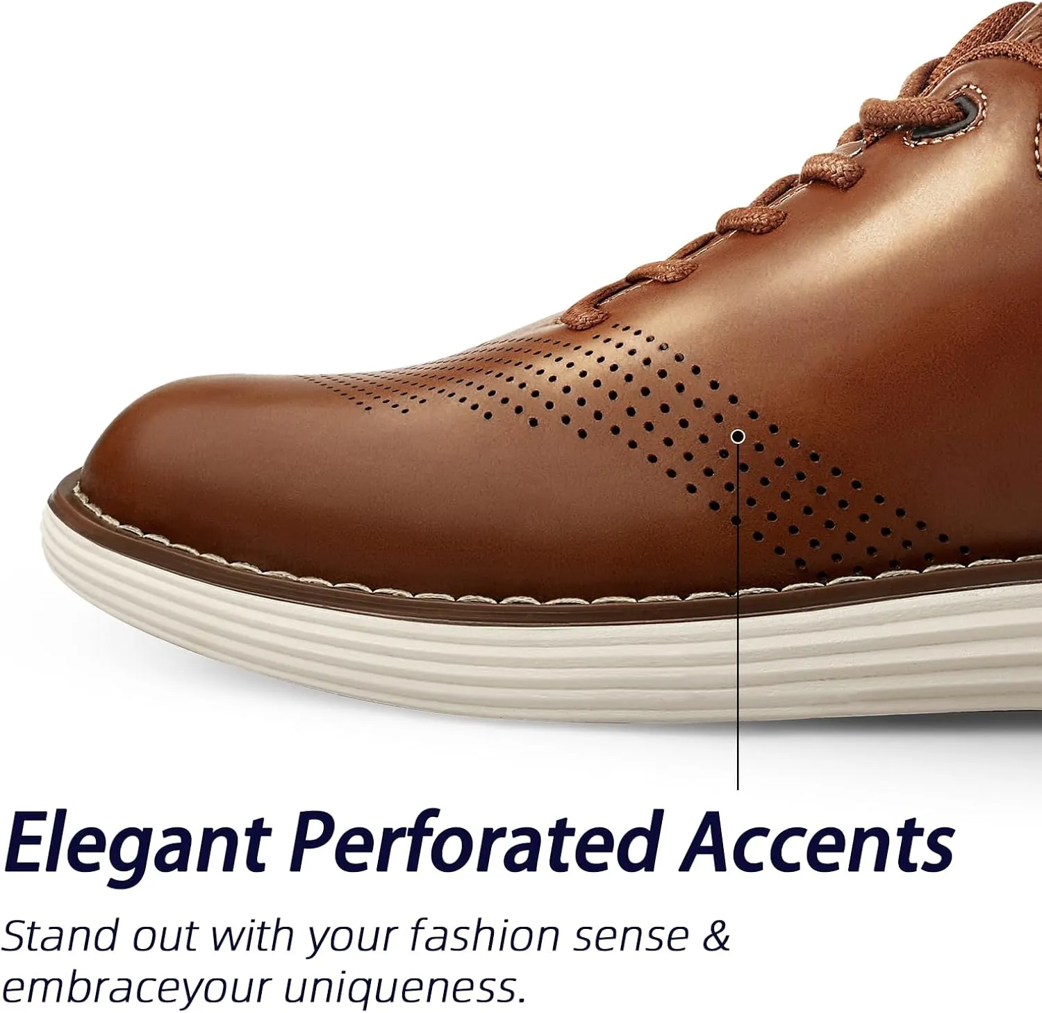 Men's Fashion Dress Sneakers Casual Walking Shoes Business Oxfords Comfortable Lightweight Breathable Tennis Lace-Up Mesh/Leather
