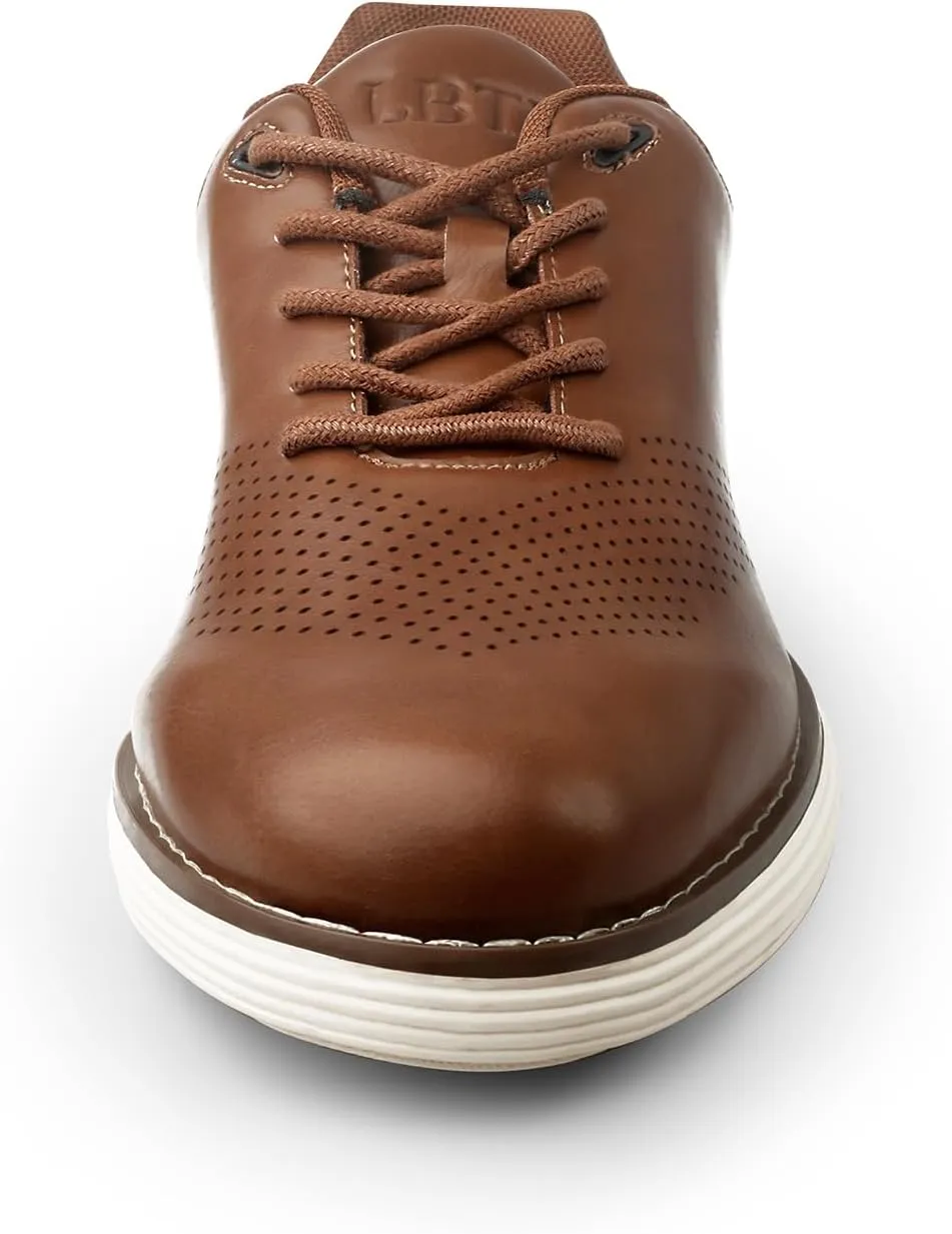 Men's Fashion Dress Sneakers Casual Walking Shoes Business Oxfords Comfortable Lightweight Breathable Tennis Lace-Up Mesh/Leather