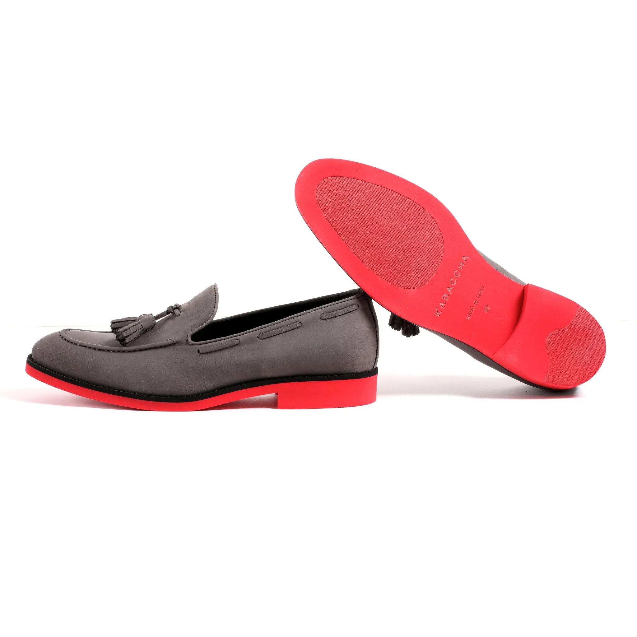 Men's Grey & Red Tassel Loafer