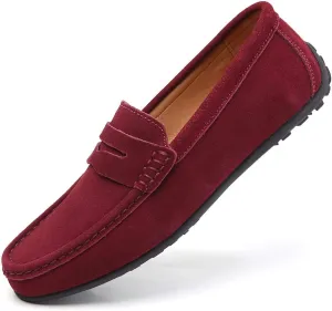 Men's Leather Casual Slip on Loafers Driving Walking Shoes