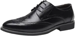 Mens Oxford Dress Shoes Casual Comfort Orthopedic Lace Up Brogue Wingtip Platform Classic Shoes for Men Stylish