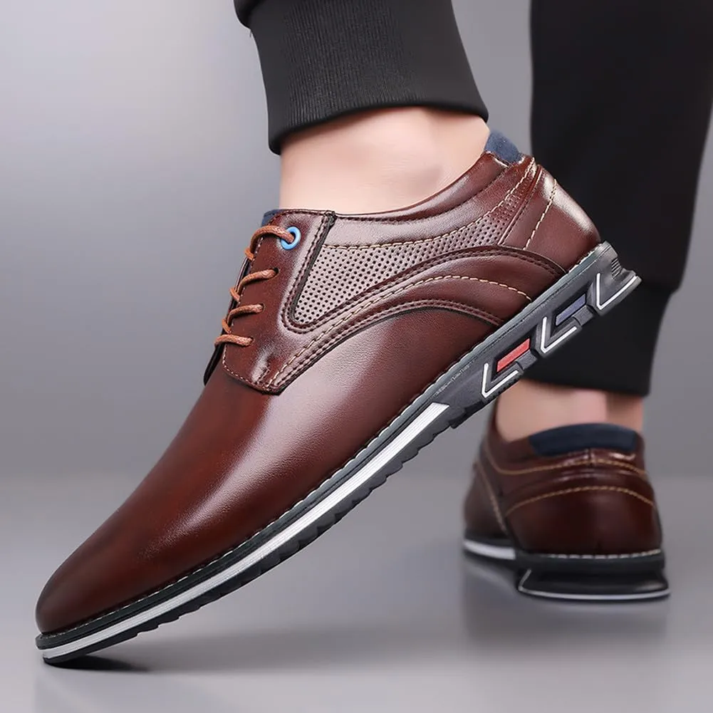 Men's Premium Stylish Oxford Shoes Casual Lace Up Walking Business Driving Dress Shoes