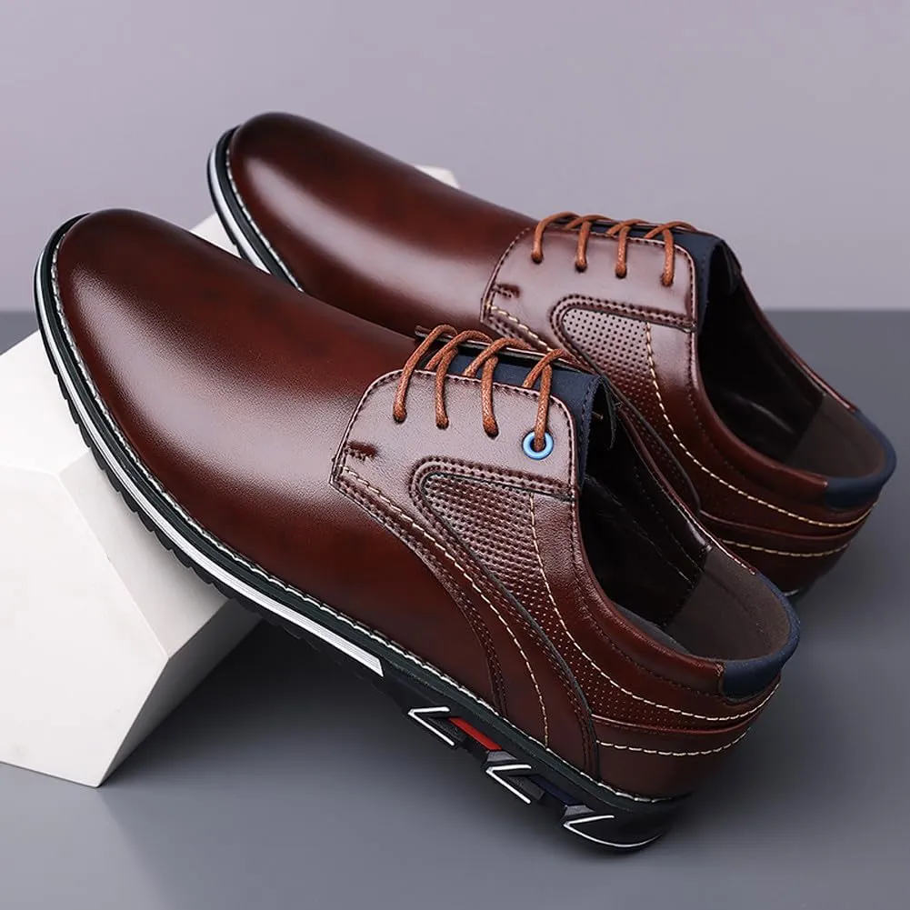 Men's Premium Stylish Oxford Shoes Casual Lace Up Walking Business Driving Dress Shoes