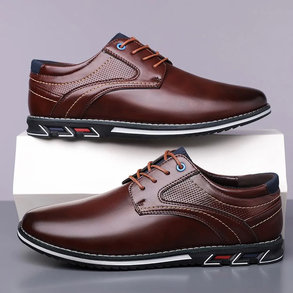 Men's Premium Stylish Oxford Shoes Casual Lace Up Walking Business Driving Dress Shoes