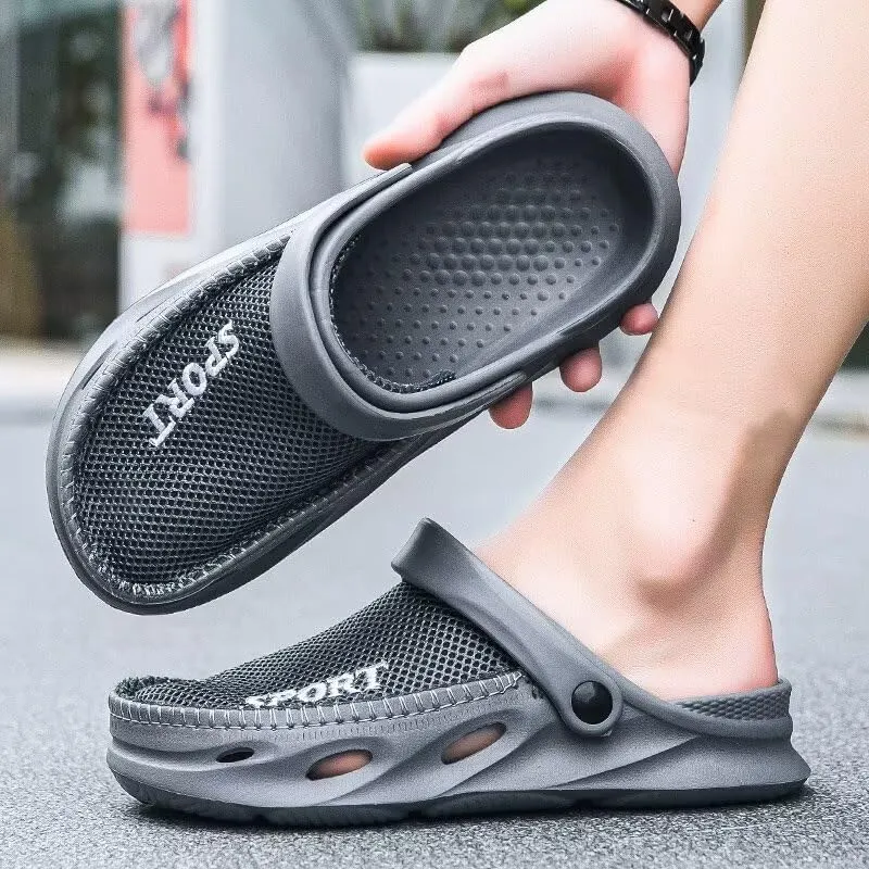 Men's Soft Breathable Mesh Summer Slippers for Outdoor Walking Beach