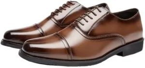 Mens Split Toe Oxford Dress Shoes Genuine Leather British Style Soft Sole Wedding Shoes for Groom Business Formal