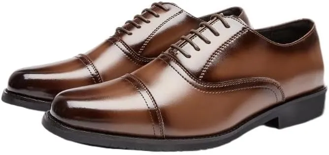 Mens Split Toe Oxford Dress Shoes Genuine Leather British Style Soft Sole Wedding Shoes for Groom Business Formal