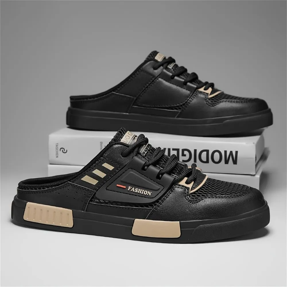 Mens Stylish Streetwear Hollow Out Mule Slippers - Comfortable Non-Slip Rubber Sole, Ventilated Breathable Design for Casual Ease - Ideal Footwear for Trendsetters