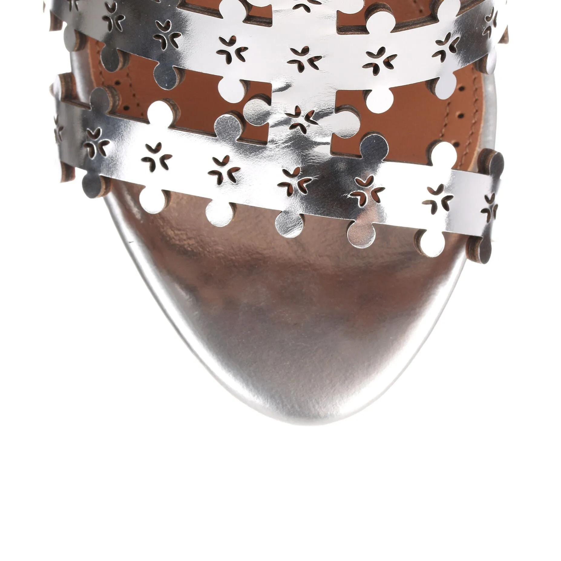 Metallic leather sandal