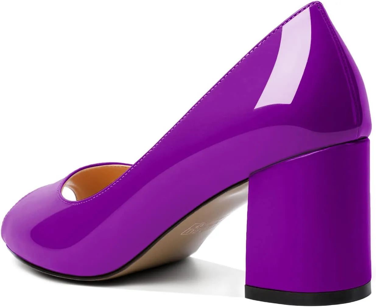 Mettesally Womens Peep Toe Pumps Low Chunky Heels Slip On Comfortable Open Toe Wedding Prom Dressy Shoes