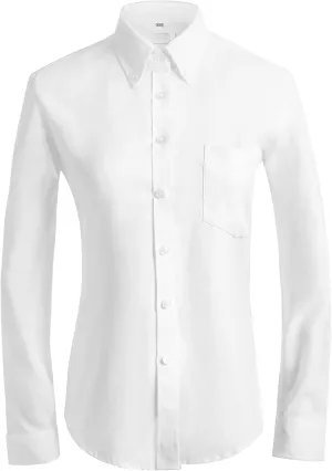 MGWDT Button Down Shirt Women Long Sleeve Blouse Oxford Shirt Classic-Fit Cotton Tops Wrinkle Resistant (2XS-3XL)