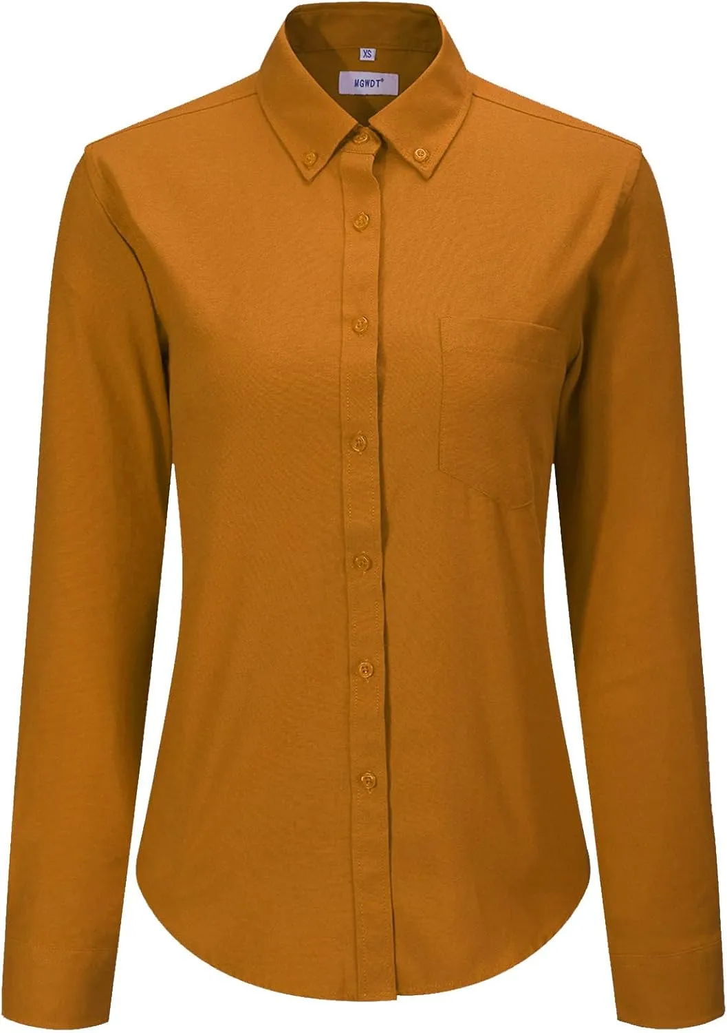 MGWDT Button Down Shirt Women Long Sleeve Blouse Oxford Shirt Classic-Fit Cotton Tops Wrinkle Resistant (2XS-3XL)