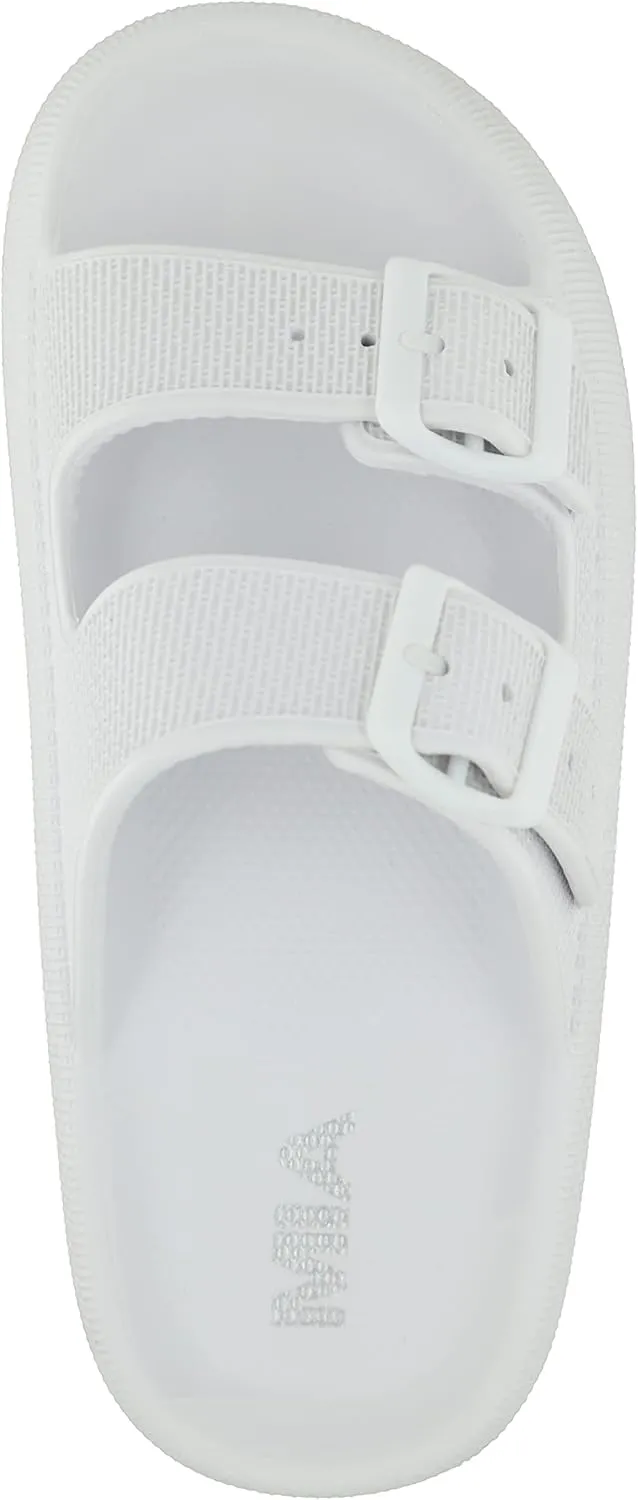 MIA Women's Libbie Dual-Buckle EVA Rubber Cushion Sandal – Waterproof, Non-Slip, Lightweight Comfort