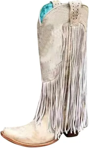 Mid Calf Cowboy Boots for Women Low Heel Black Leather Boots for Women Knee High Heels Wide Calf White Cowboy Boots Women Above the Knee Boots for Women Leather Black Mid Calf Boots for Women Dressy