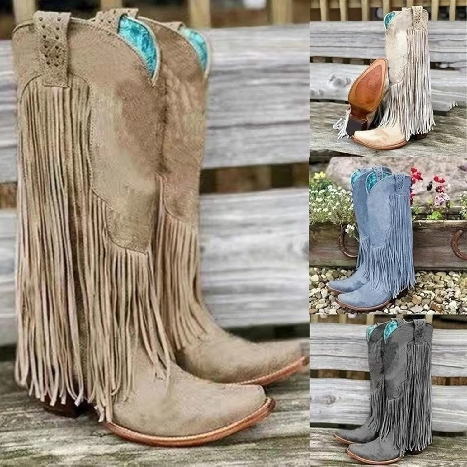 Mid Calf Cowboy Boots for Women Low Heel Black Leather Boots for Women Knee High Heels Wide Calf White Cowboy Boots Women Above the Knee Boots for Women Leather Black Mid Calf Boots for Women Dressy