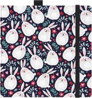 Mifuner Square 8.2x 8.2 165gsm Colored pencil paint Journal Hardbound 128pgs（64 Sheets Front Back Cold Pressed） Travel for Colored Pencil Sketch Doodles Handmade Cloth Cover Notebook Rabbit