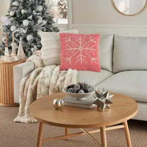 Mina Victory Holiday Throw Pillow, 20" x 20", Pink Ivory