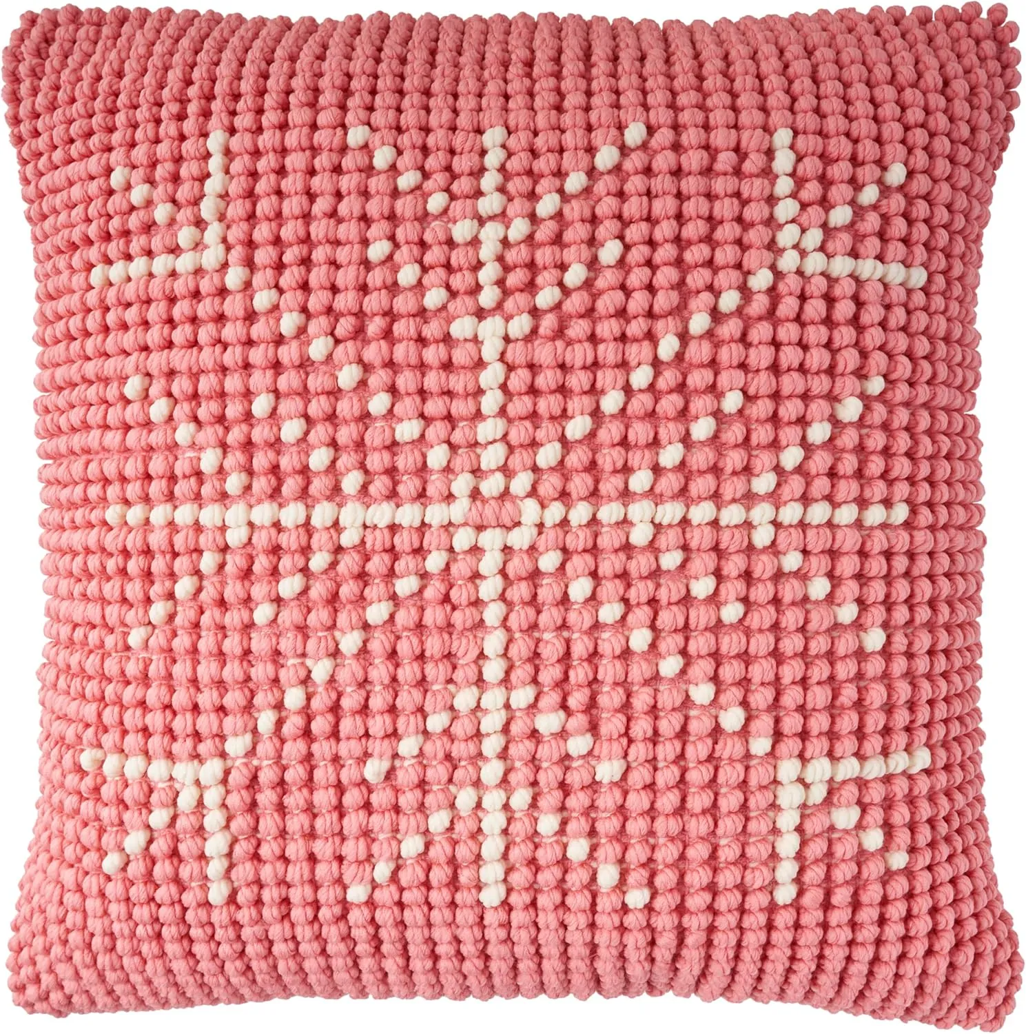 Mina Victory Holiday Throw Pillow, 20" x 20", Pink Ivory