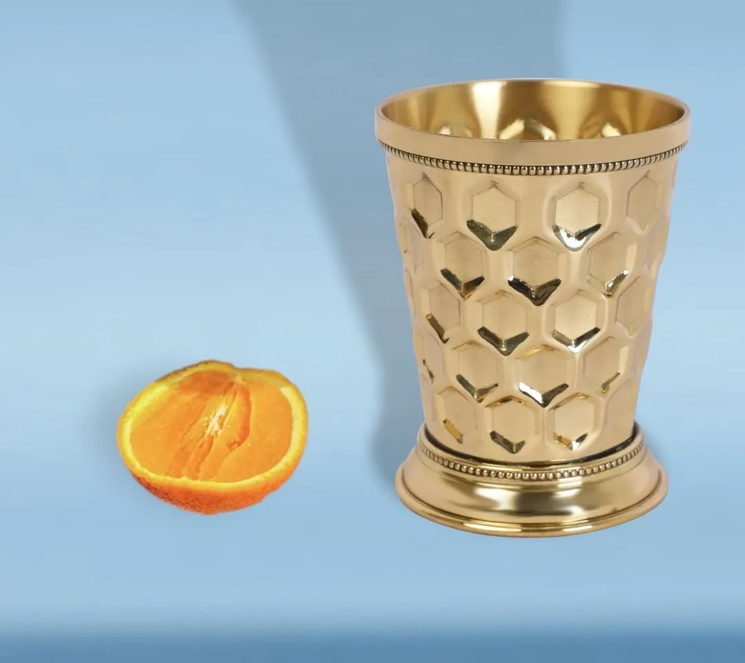 Mint Julep Cups For Bourbon Cocktail Moscow Mule Classic Beaded Trim Border Made by Soild Brass Capacity-12 Ounce (Diamond, 1)