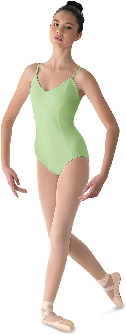 Mirella Women's Princess Seam V-Front Camisole Dance Leotard,Seafoam,Medium