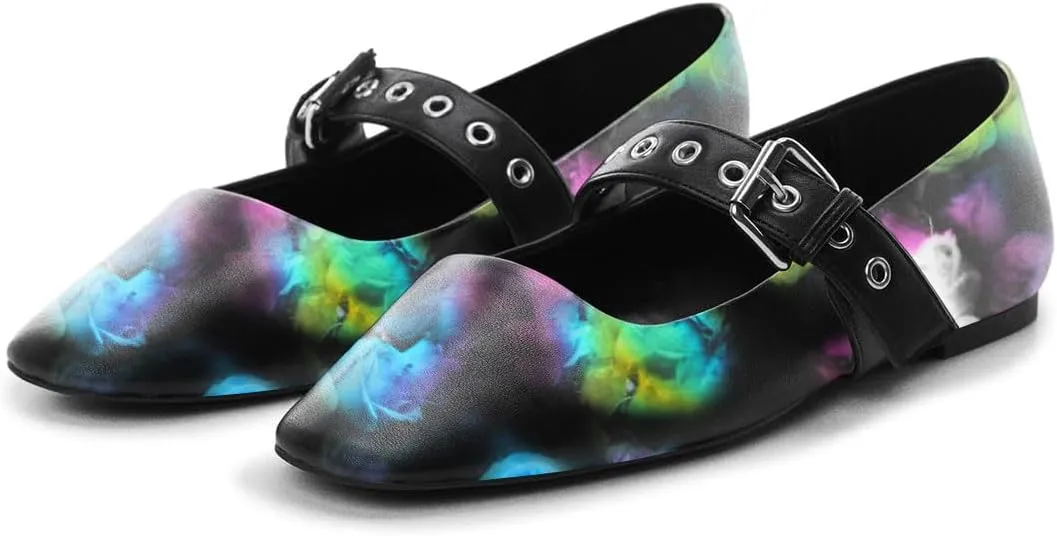 miss left Women Adorable Closed Square Toe Mary Jane Flats Buckle Straps Low Heel Pumps Comfort Ballroom Party Dress Shoes Size 4-16 US