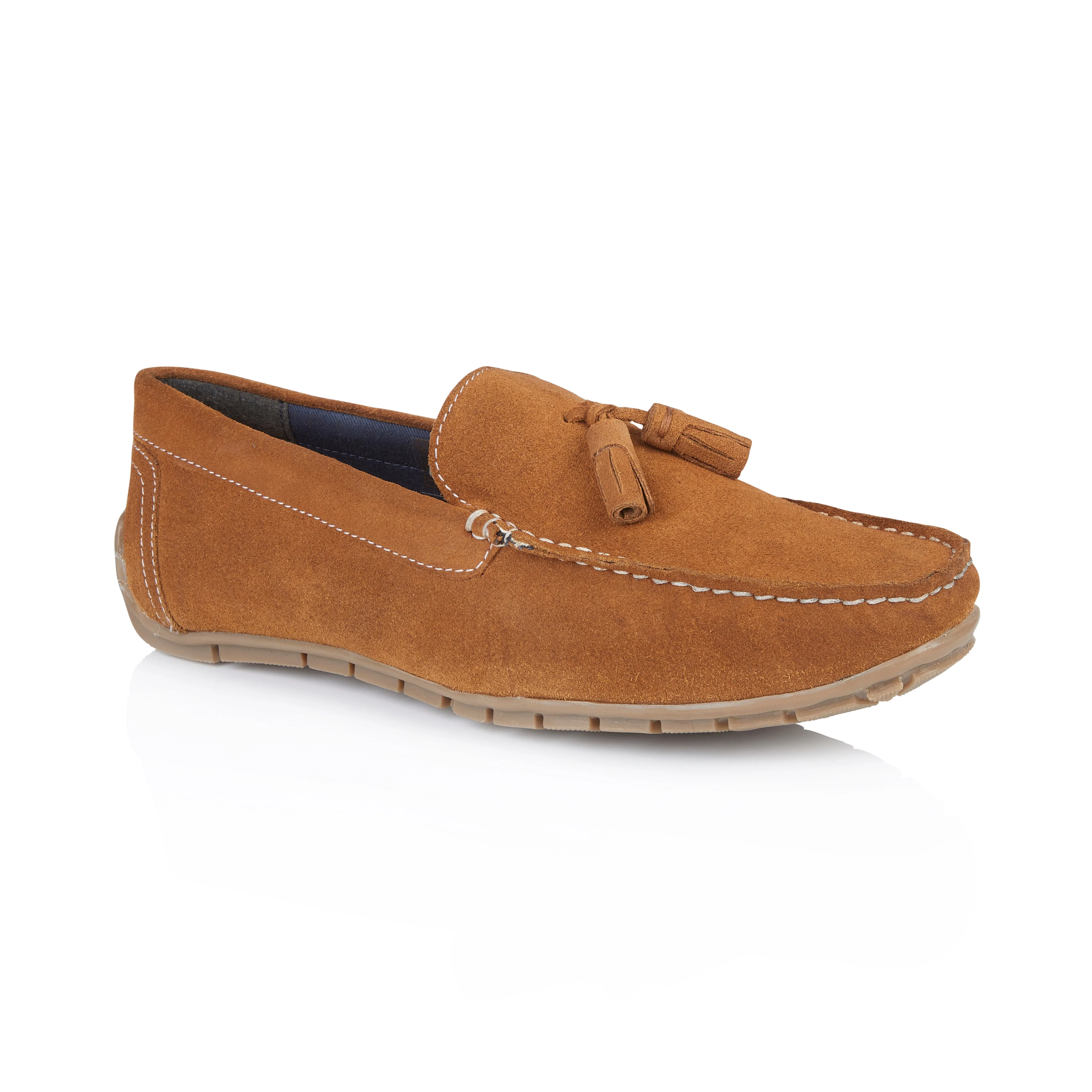Monza Suede Leather Tassel Loafers - Tan