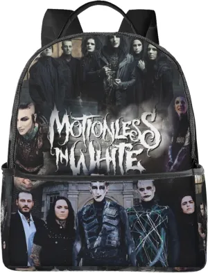 Motionless Rock In White Unisex Casual Backpack Lightweight Travel Bag Classic Laptop Daypack Backpack Men Women, Black