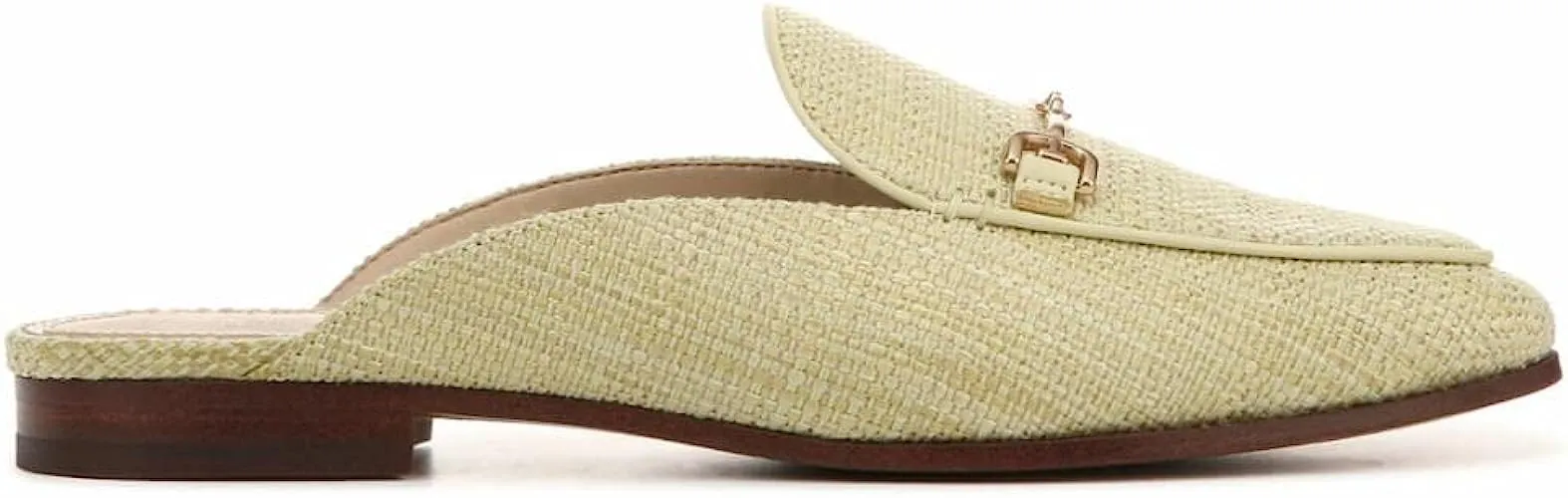 Mules Toe Bargain Edelman Slip On Almond Flat Contemporary Pistachio Wide Chain Sam Linnie Embellished