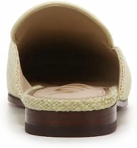Mules Toe Bargain Edelman Slip On Almond Flat Contemporary Pistachio Wide Chain Sam Linnie Embellished