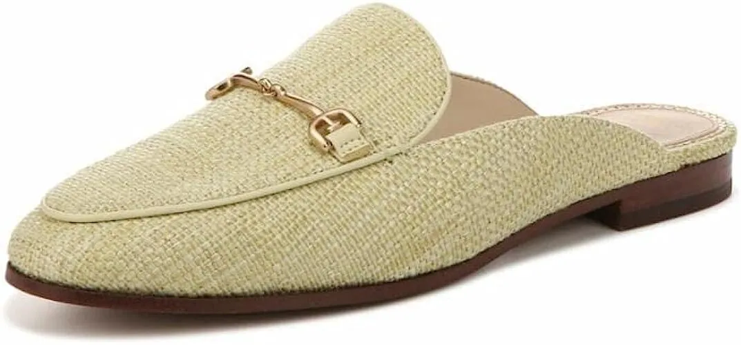 Mules Toe Bargain Edelman Slip On Almond Flat Contemporary Pistachio Wide Chain Sam Linnie Embellished