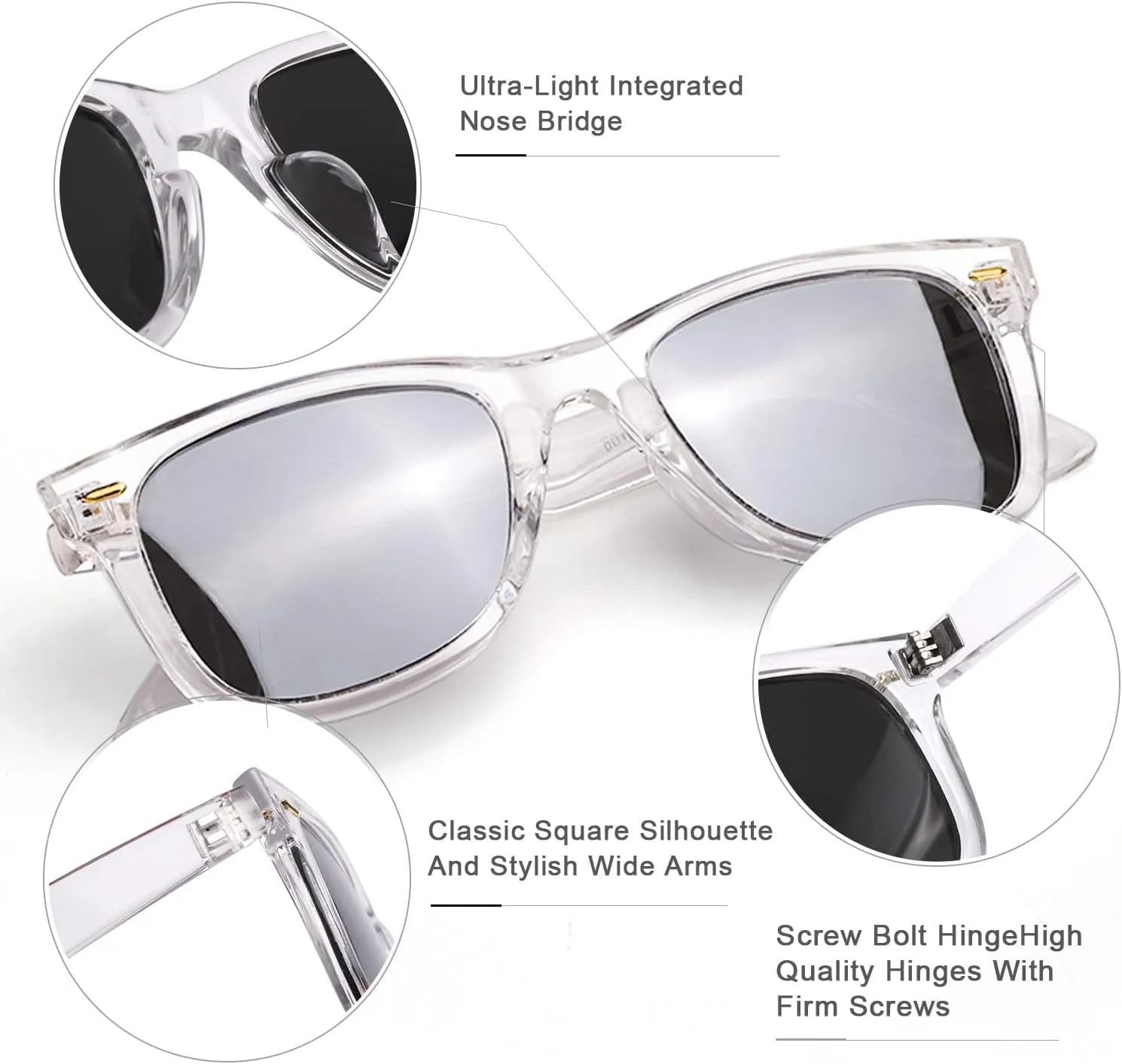 Myiaur Classic Sunglasses for Women Polarized Driving Anti-Glare UV Protection