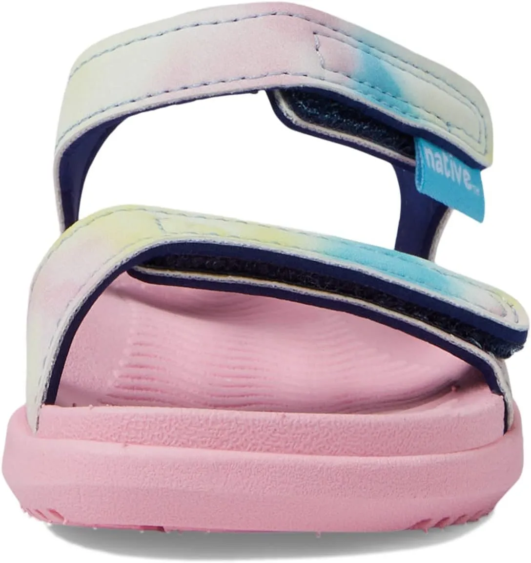 Native Shoes Kids Charley Sugarlite Print Flat Sandals for Little Kid - Hook-Loop Closure with EVA Footbed, and Eye-Catching Design