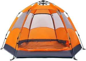 NIEH Hexagonal Automatic Pop-up Tent,Double-Layer Camping Windproof and Ventilation, Awning Fishing,240 X 240x 135cm
