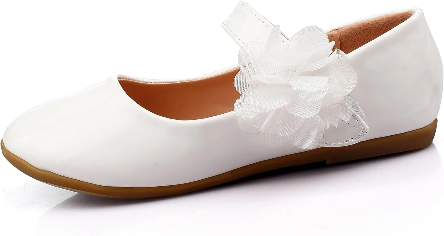 Nova Utopia Toddler Little Girls Dress Ballet Mary Jane Bow Flat Shoes