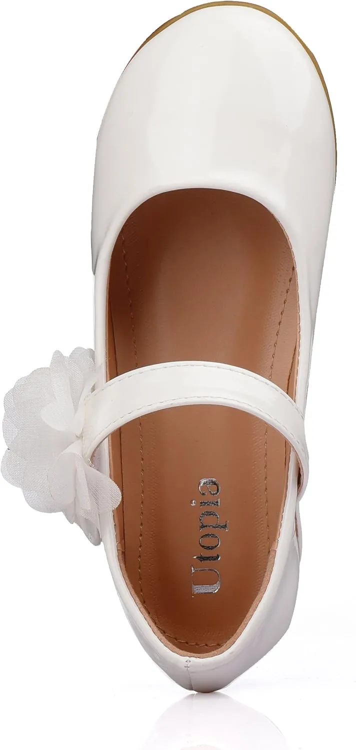 Nova Utopia Toddler Little Girls Dress Ballet Mary Jane Bow Flat Shoes