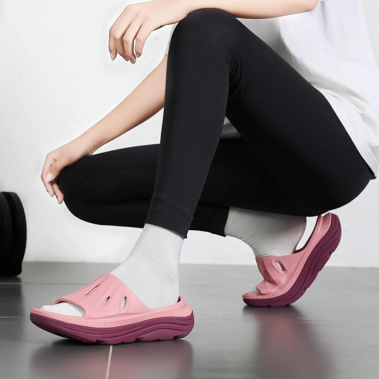NPNYSY Womens Recovery Sandals Mens Comfortable Athletic Slides Thick Cushion Lightweight Plantar Fasciitis Sport Sliders of Indoor Outdoor,Arch Support Orthotic Open Toe
