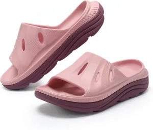 NPNYSY Womens Recovery Sandals Mens Comfortable Athletic Slides Thick Cushion Lightweight Plantar Fasciitis Sport Sliders of Indoor Outdoor,Arch Support Orthotic Open Toe