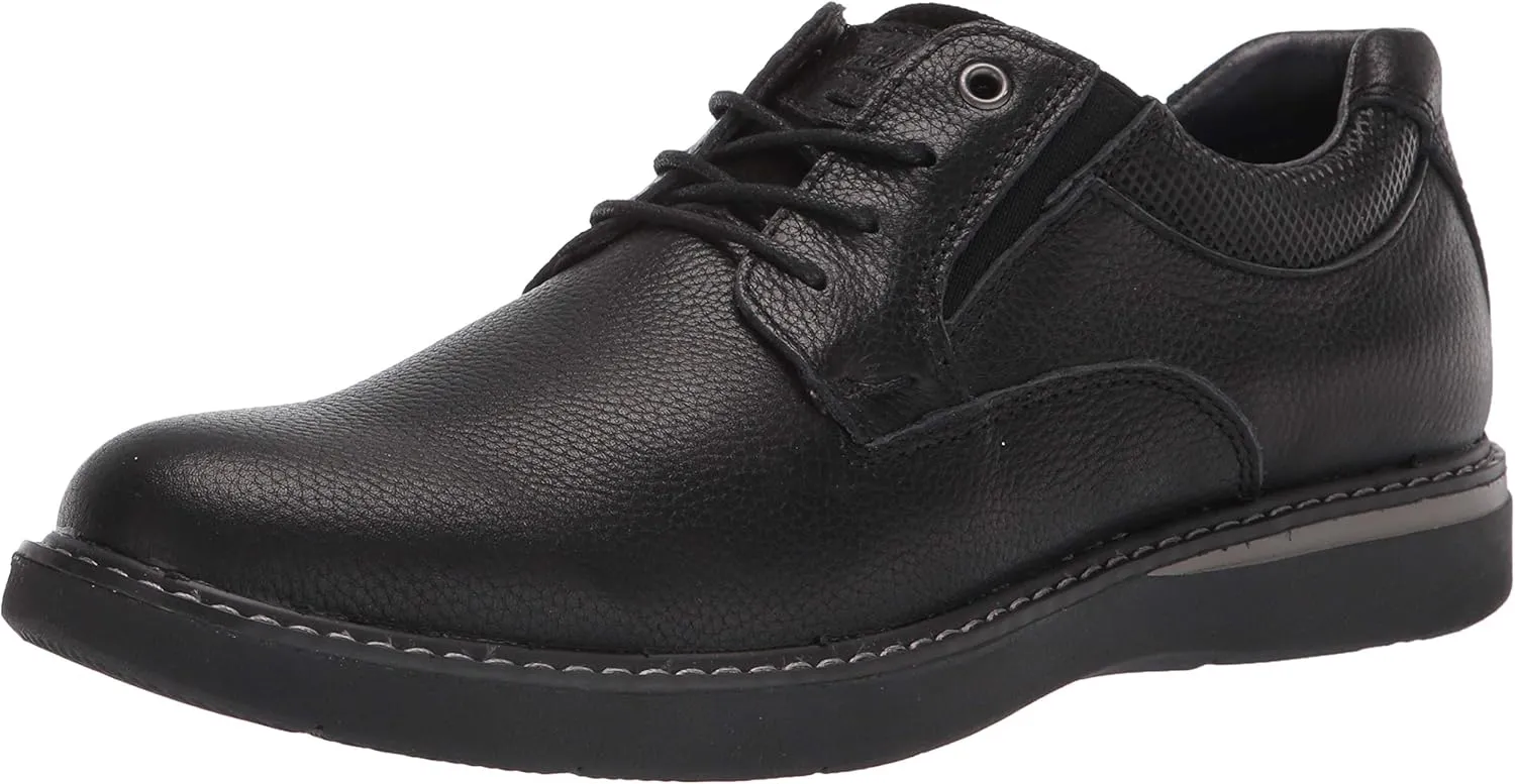 Nunn Bush Men's BAYRIDGE Plain Toe Lightweight Leather LACE-UP Oxford, Black, 7.5