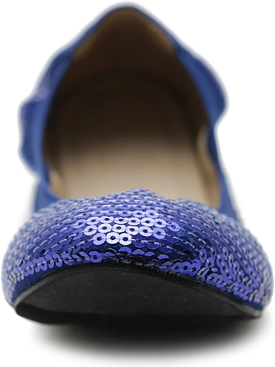 Ollio Women's Shoes Ballet Spangle Comfort Flat ZM1057