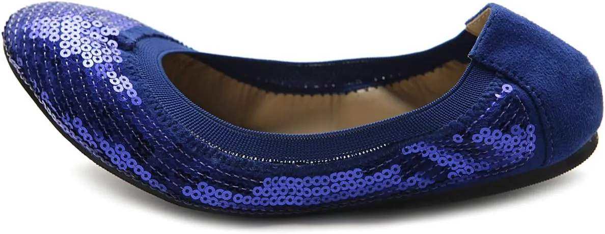 Ollio Women's Shoes Ballet Spangle Comfort Flat ZM1057