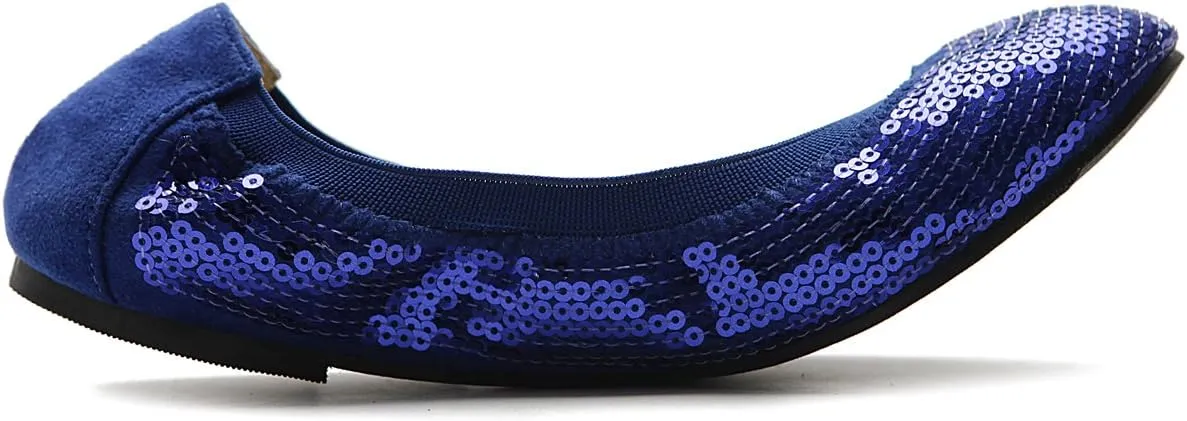 Ollio Women's Shoes Ballet Spangle Comfort Flat ZM1057