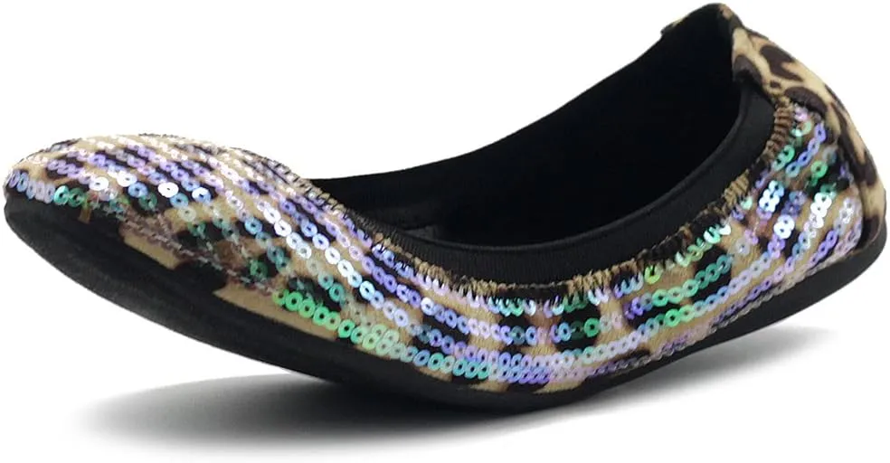 Ollio Women's Shoes Ballet Spangle Comfort Flat ZM1057