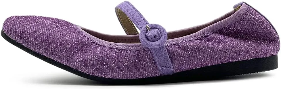Ollio Women's Shoes Basic Mary Jane Elasticated Square Toe Ballet Flat F17340