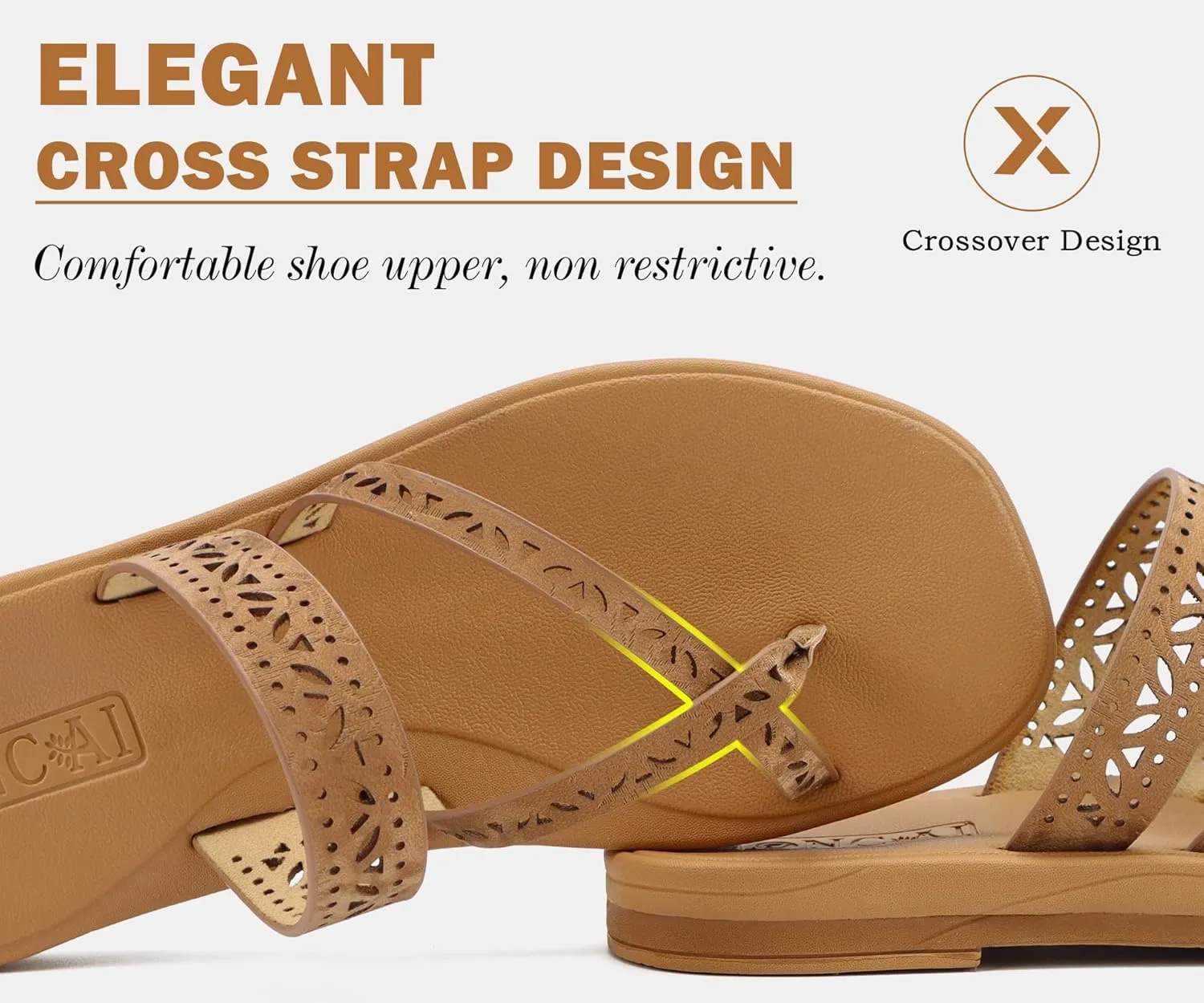 ONCAI Flip Flops for Womens,Flat Dressy Thong Sandals Square Toe with Fashion Summer Beach Comfortable Slip On Rubber Soles Size US 6-11