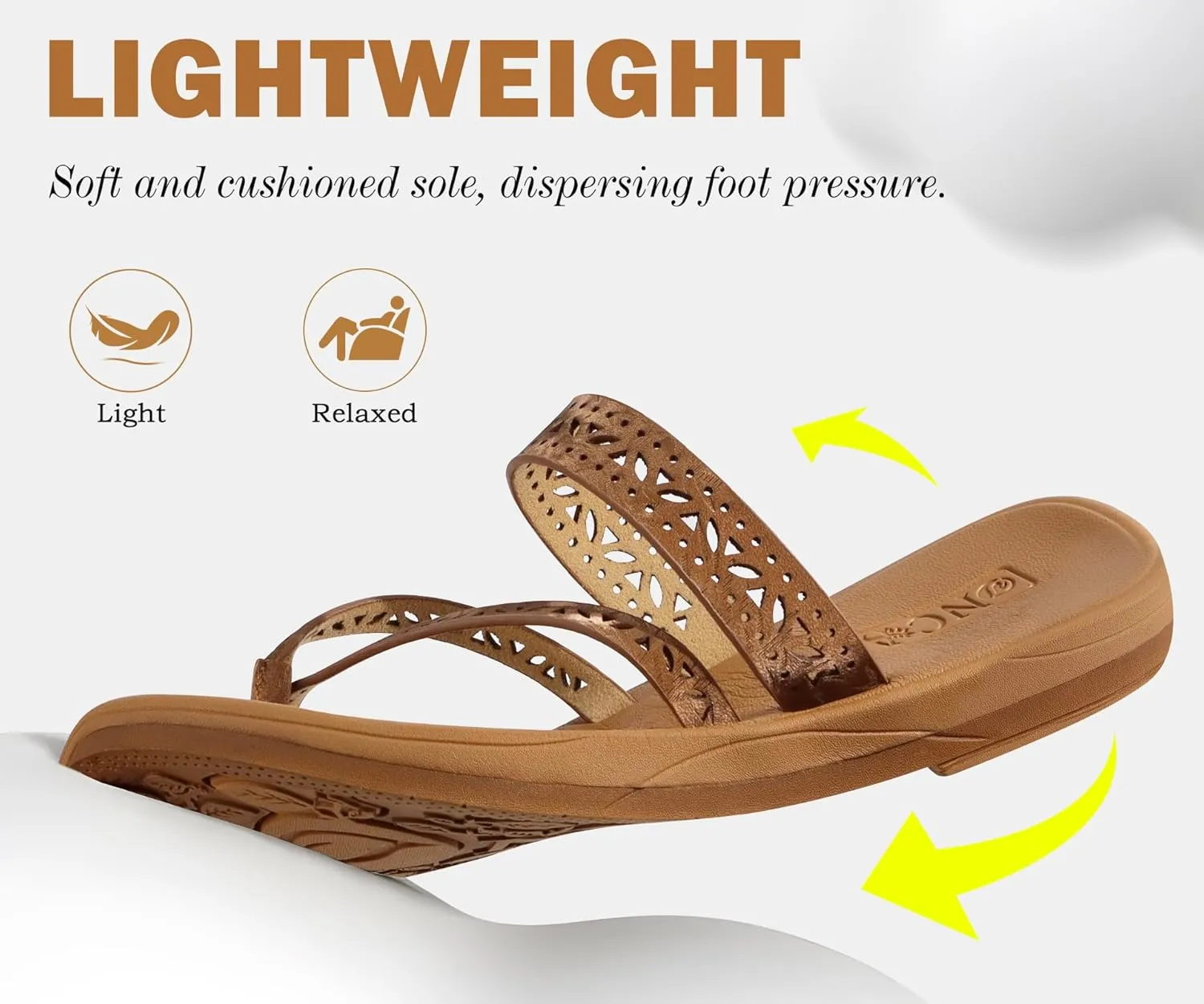 ONCAI Flip Flops for Womens,Flat Dressy Thong Sandals Square Toe with Fashion Summer Beach Comfortable Slip On Rubber Soles Size US 6-11