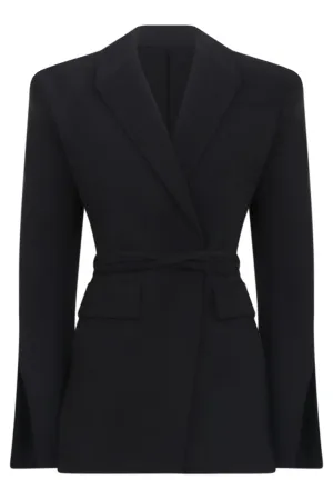 OPEN BACK WOOL JACKET BLACK