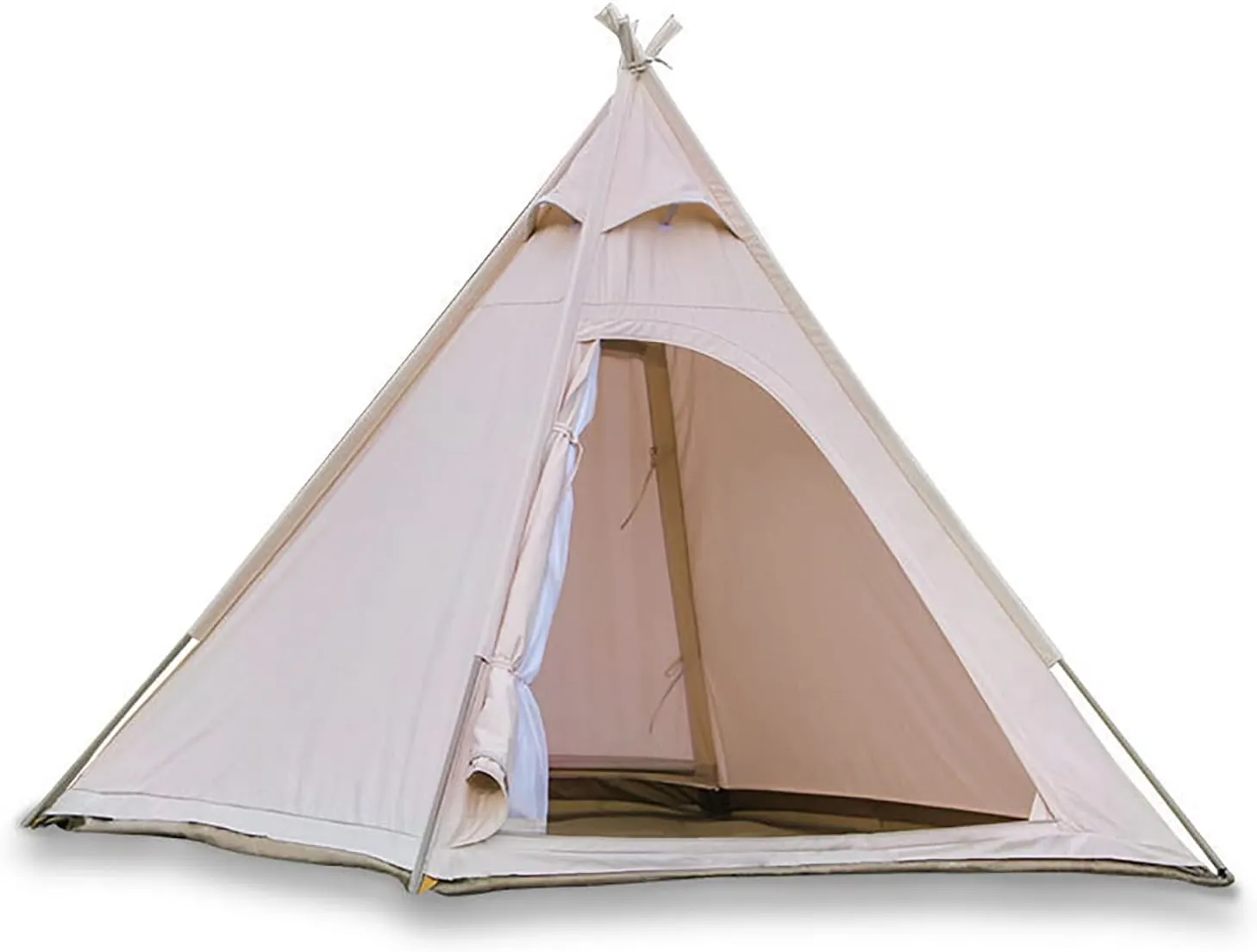 Outdoor Pyramid Tent, Cotton Tent with Canopy, Large Adult Teepee Pagoda Tent Quick Set up Tent for Beach, Traveling, Hiking, Mountaineering, Outdoor Activities
