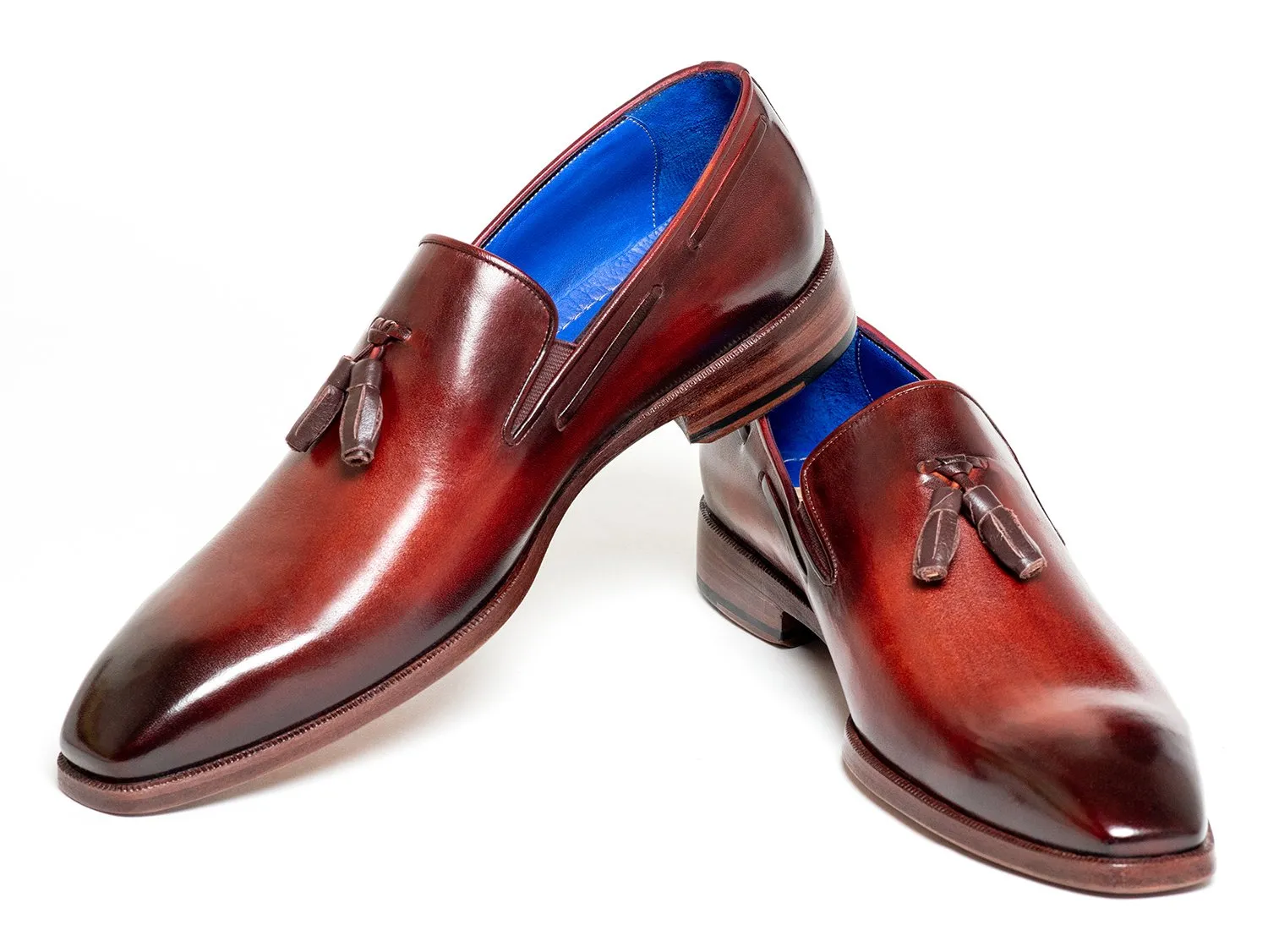 Paul Parkman Men's Tassel Loafer in Garnet Brown