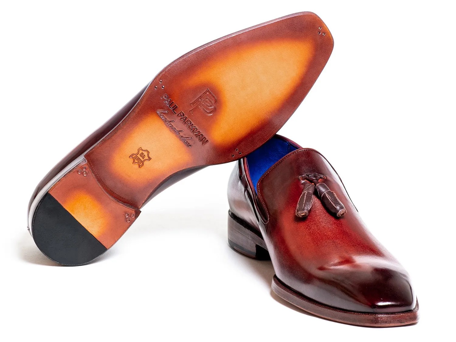 Paul Parkman Men's Tassel Loafer in Garnet Brown
