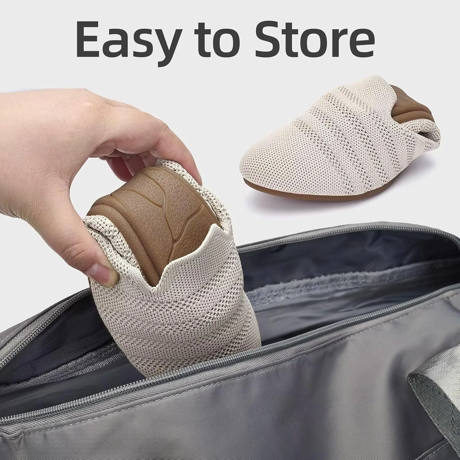 poemlady Women’s Ballet Flat Shoes Dress Shoes Knit Round Toe Slip On Ballerina Walking Flats Shoes for Woman Low Wedge Casual